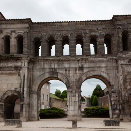France, Autun - Gallo-Roman gate of Saint Andre (Porte Saint Andre)