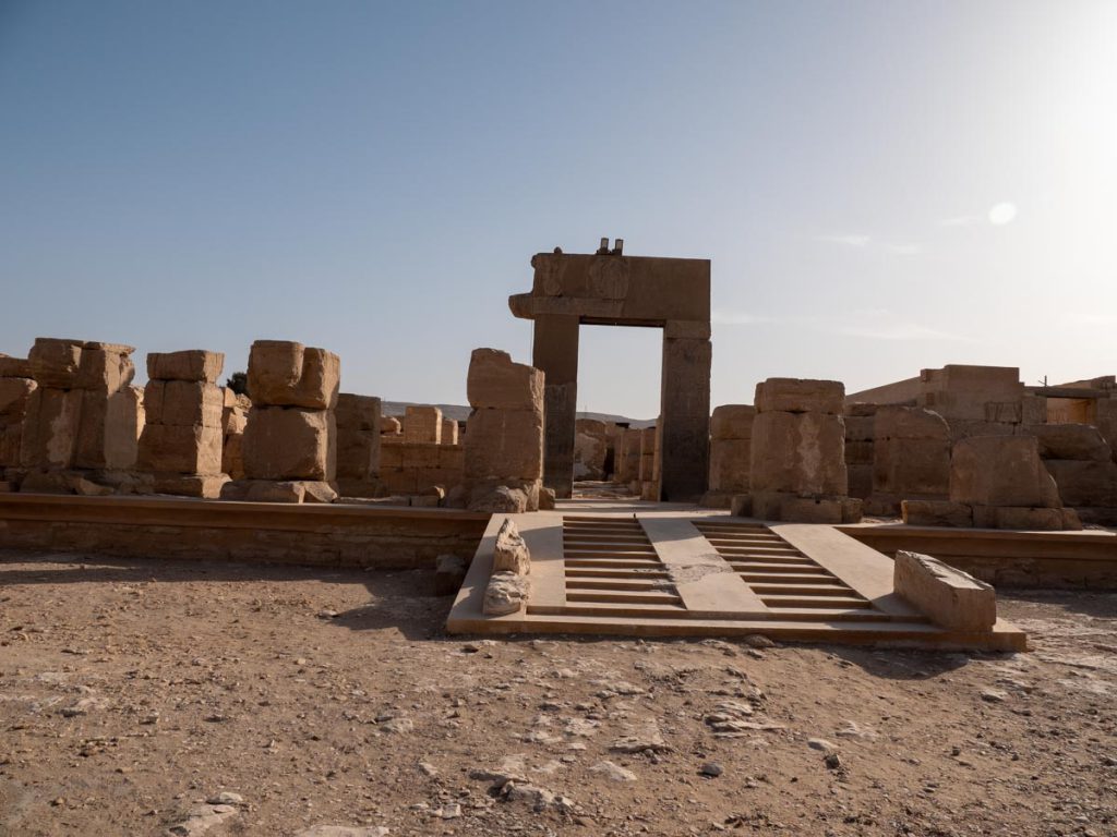 Egypt, Abydos, Temple of Rameses II – door to the second Pylon High-Quality Images & Videos The MCA Collection
