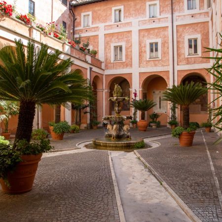 Italy, Rome - Basilica of Saints Cosmus and Damian - Cloister