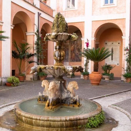 Italy, Rome - Basilica of Saints Cosmus and Damian - fountain
