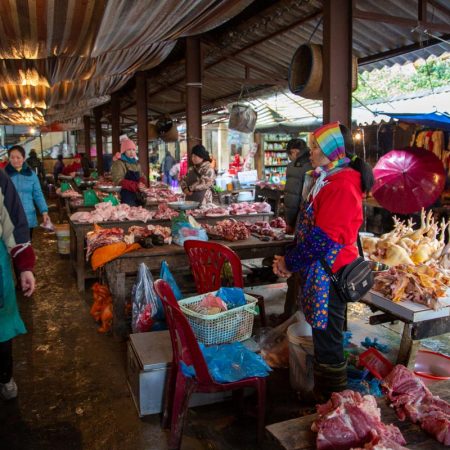 Vietnam, Sapa – meat market Vietnam, Sapa - meat market
