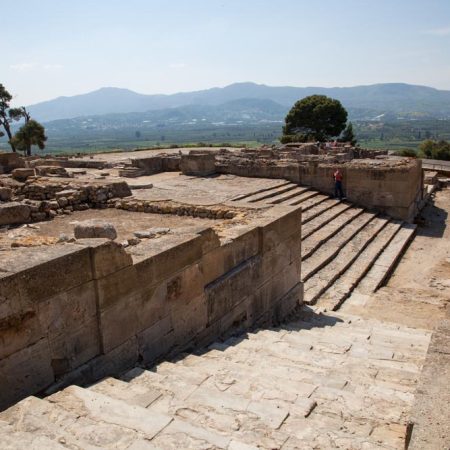 Greece, Crete, Phaistos Minoan palace - Staircase to the west court