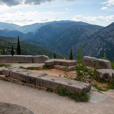 Greece, Delphi, Monument to the Heroes of Argos