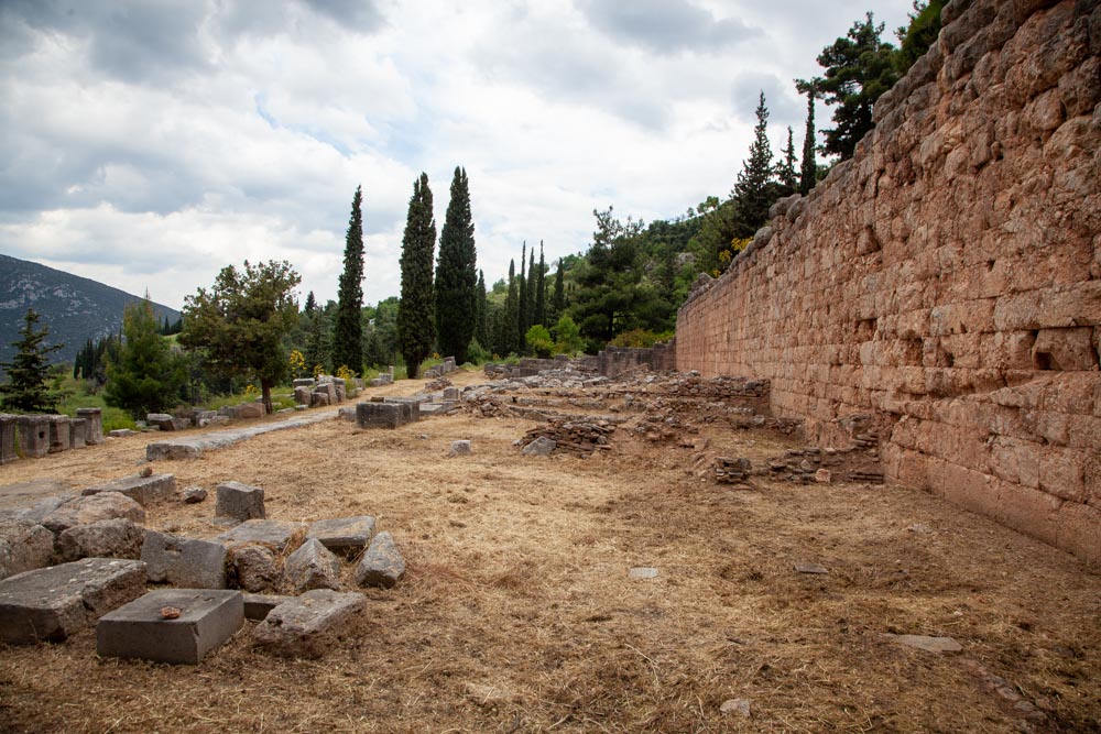 Greece, Delphi, West stoa of the Aetolians High-Quality Images & Videos The MCA Collection