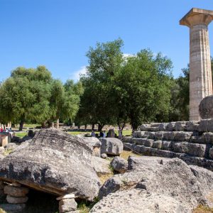 Greece, Olympia, Temple of Zeus Olympios Greece, Olympia, Temple of Zeus Olympios High-Quality Images & Videos The MCA Collection