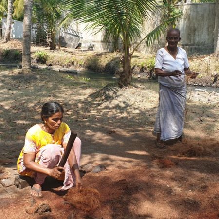 India, Kerala - Kochi -Traditional - Preparation of ropes from coconuts