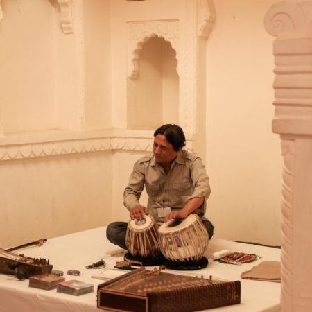 India, Rajasthan - Traditional, playing traditional Indian instruments