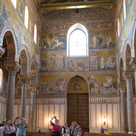 Italy, Sicily – Palermo, Monreale Cathedral -interior west side Italy, Sicily - Palermo, Monreale Cathedral -interior west side