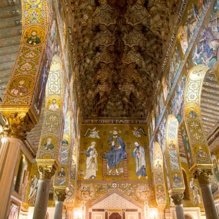 Italy, Sicily – Palermo, Palazzo dei Normanni (Royal Palace of Palermo)-Palatine Chapel-nave Italy, Sicily - Palermo, Palazzo dei Normanni (Royal Palace of Palermo)-Palatine Chapel-nave