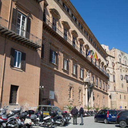 Italy, Sicily – Palermo, Palazzo dei Normanni (Royal Palace of Palermo)-facade Italy, Sicily - Palermo, Palazzo dei Normanni (Royal Palace of Palermo)-facade