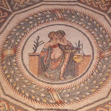 Italy, Sicily - Roman Villa - Villa Romana del Casale - Antechamber with erotic scene (00:00:45)