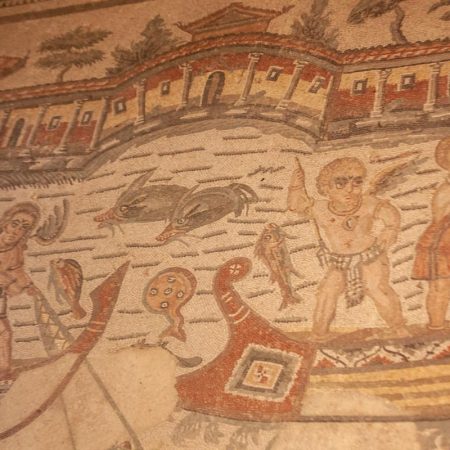 Italy, Sicily - Roman Villa - Villa Romana del Casale - Room of the Fishing Cupids (00:01:48)