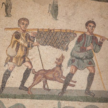 Italy, Sicily - Roman Villa - Villa Romana del Casale - Room of the Small Hunt (00:02:54)