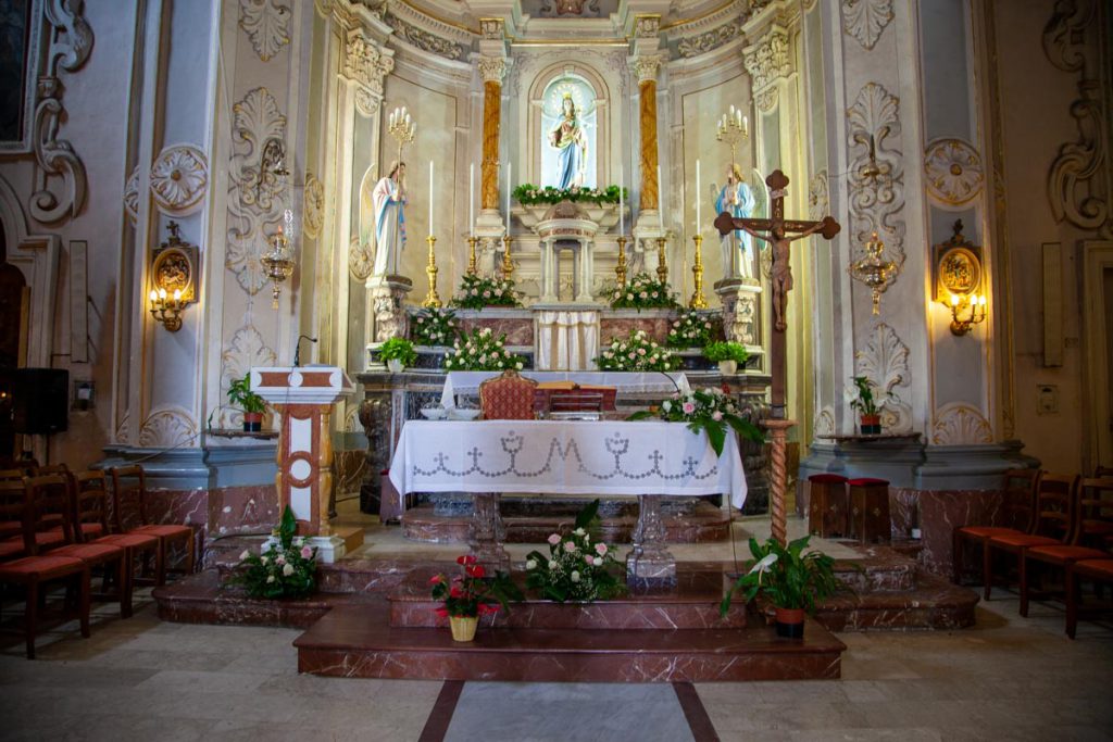 Italy, Sicily – Taormina church of San Giuseppe altar (00:00:25) High-Quality Images & Videos The MCA Collection
