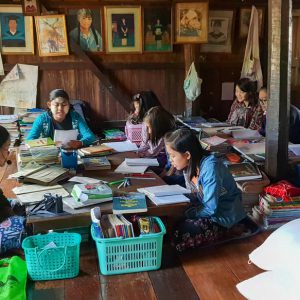 Myanmar, traditional – Inle Lake – Students study in the classroom High-Quality Images & Videos The MCA Collection