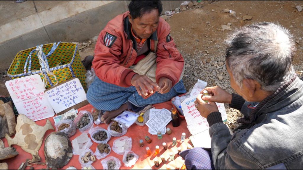 Myanmar, traditional – Taunggyi markets -sale of traditional medicines High-Quality Images & Videos The MCA Collection