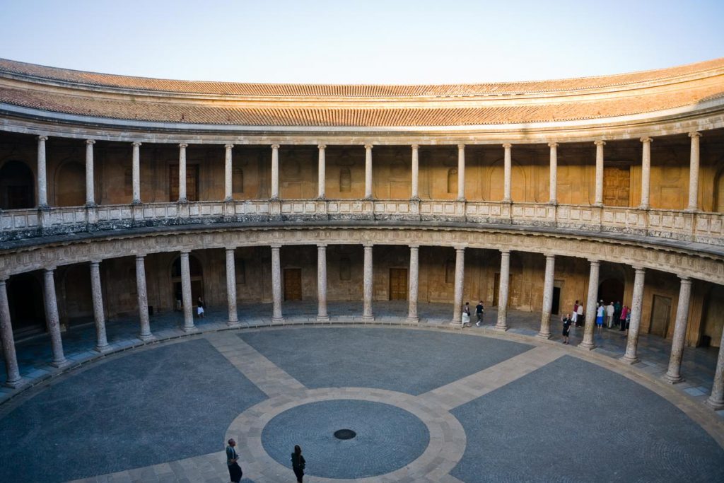 Spain,  Alhambra, Courtyard in Palace of Carlos V High-Quality Images & Videos The MCA Collection