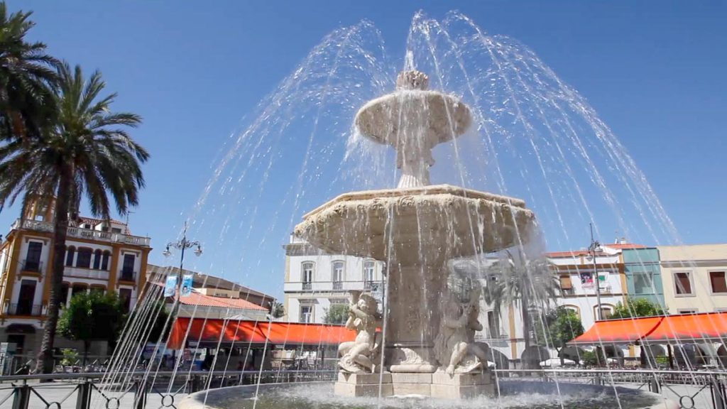 Spain,  Merida, Fountain in Plaza de España (00:01:25) High-Quality Images & Videos The MCA Collection