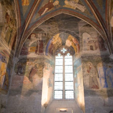France, Avignon - Pope's Palace, Saint John Chapel, Matteo Giovanetti frescoes - St John Chapel (00:00:16)