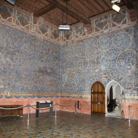 France, Avignon - Pope's Palace, Chamber of the Popes - frescoes (00:04:00)