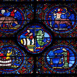 France, Chartres Cathedral – Zodiac window (Stained Glass) (00:00:18) High-Quality Images & Videos The MCA Collection