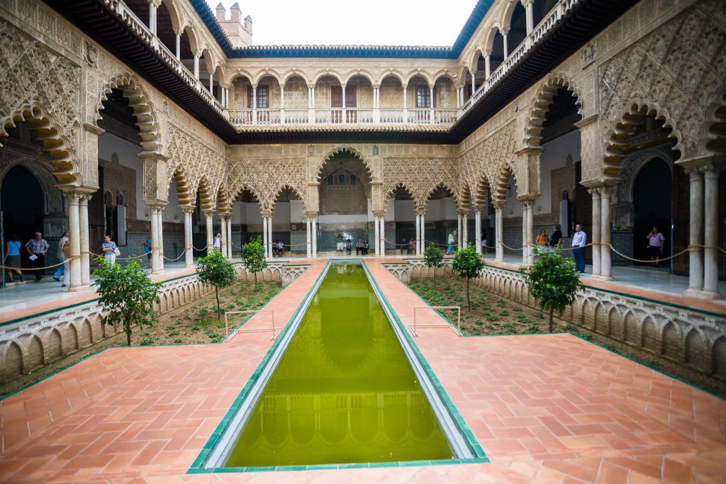 Spain, Seville – Royal Alcazar -Courtyard of the Maidens – Donacellas (Mudéjar) (00:08:36) High-Quality Images & Videos The MCA Collection