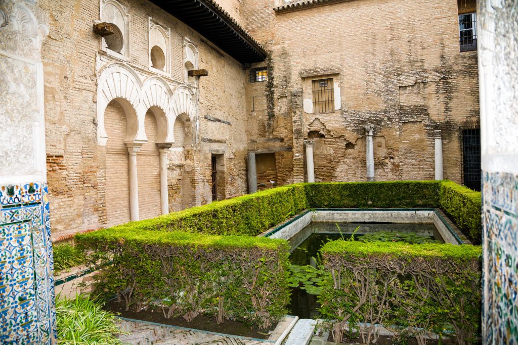 Spain, Seville – Royal Alcazar – Patio del Yeso (Plasterwork Courtyard) – Moorish (00:01:06) High-Quality Images & Videos The MCA Collection