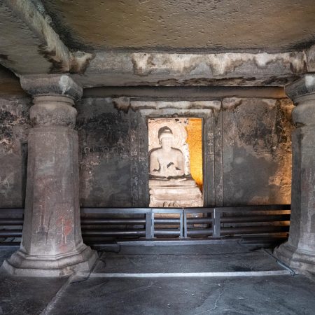India, Maharashtra, Ajanta Caves - Cave 12