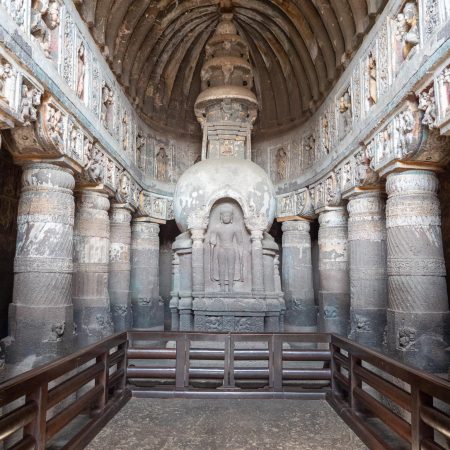 India, Maharashtra, Ajanta Caves - Cave 19