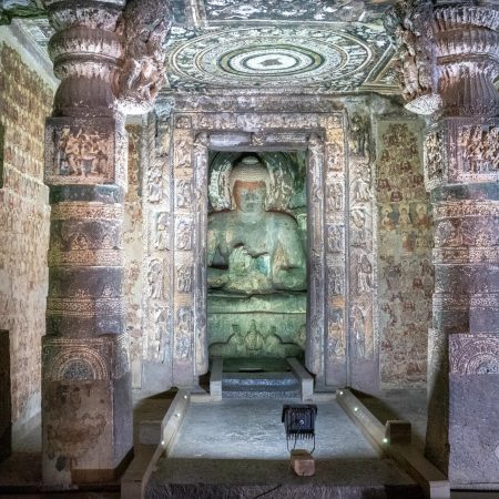 India, Maharashtra, Ajanta Caves - Cave 2