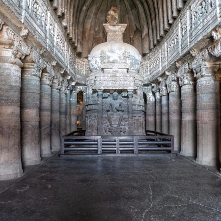 India, Maharashtra, Ajanta Caves - Cave 26