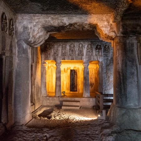 India, Maharashtra, Ajanta Caves - Cave 6