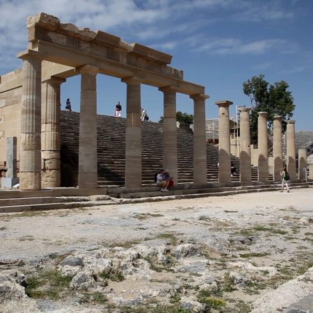 Greece, Rhodes Island – Acropolis of Lindos – Hellenistic Stoa (00:01:55) Greece, Rhodes Island - Acropolis of Lindos - Hellenistic Stoa (00:01:55)