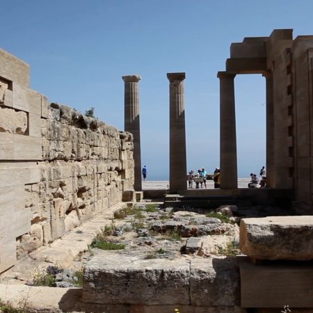Greece, Rhodes Island – Acropolis of Lindos – Temple of Athena Lindia (00:01:39) Greece, Rhodes Island - Acropolis of Lindos - Temple of Athena Lindia (00:01:39)