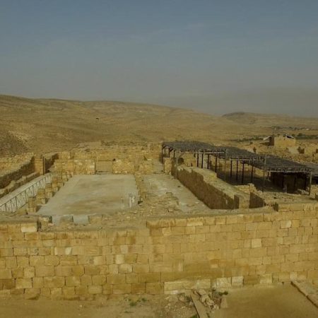 Israel, Mamshit (Mampsis) Nabatean City (Caravanserai) - Hebrew Narration