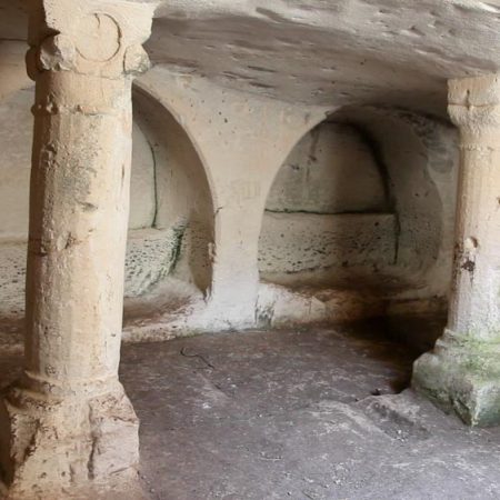Israel, Adullam – Khirbet Borgin – Burial Caves with columns Israel, Adullam - Khirbet Borgin - Burial Caves with columns