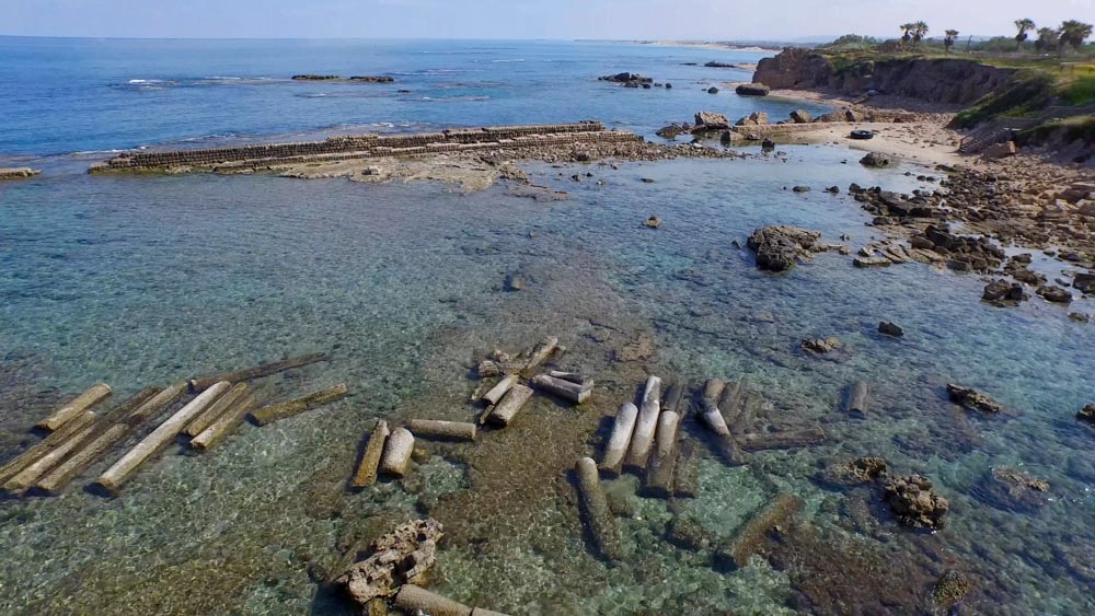 Israel, Caesarea Maritima – Roman Sebastos Harbour High-Quality Images & Videos The MCA Collection