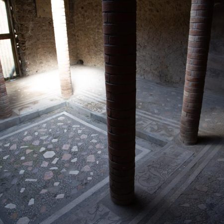 Italy, Pompeii, House of Menander,  view of a room with the Impluvium on the ground floor