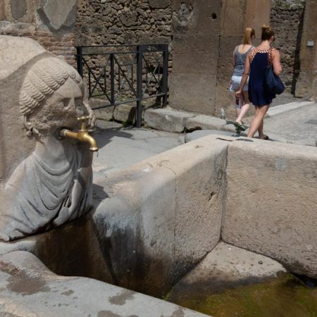 Italy, Pompeii, Decorated public fountain