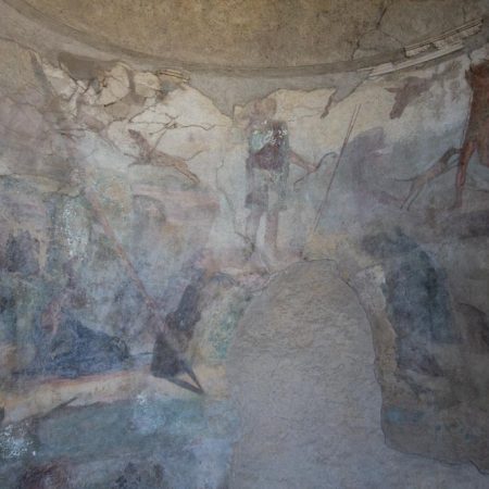 Italy, Pompeii, House of Menander, room with frescoes