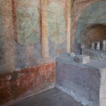 Italy, Pompeii, House of Menander, room with frescoes3