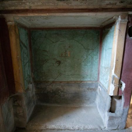 Italy, Pompeii, House of Menander, view of the Atrium with frescoes on the walls