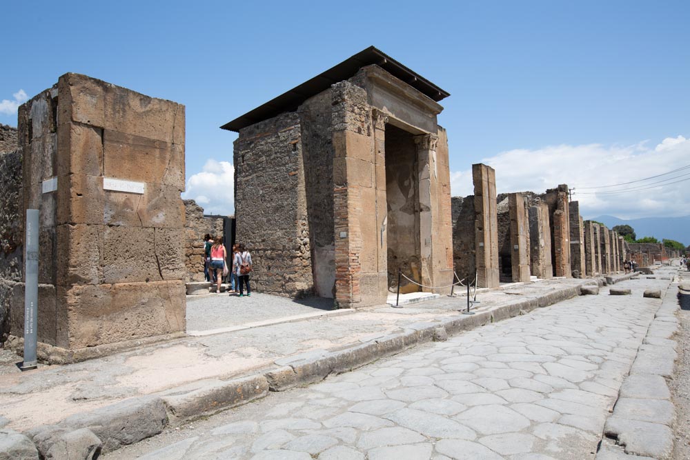 Italy, Pompeii, House of the Gilded Cupids, main entrance to the house from the street High-Quality Images & Videos The MCA Collection