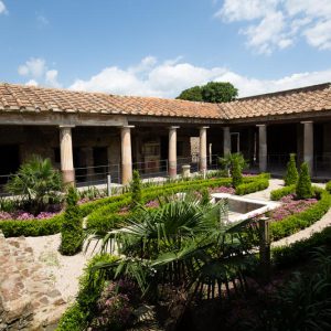 Italy, Pompeii, House of the Gilded Cupids, view of the garden with the Portico of the Peristyle High-Quality Images & Videos The MCA Collection