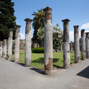 Italy, Pompeii, House of the Gilded Cupids, view of the garden with the Portico of the  Peristyle2 High-Quality Images & Videos The MCA Collection