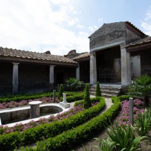 Italy, Pompeii, House of the Gilded Cupids, view of the garden with the Portico of the  Peristyle4 High-Quality Images & Videos The MCA Collection