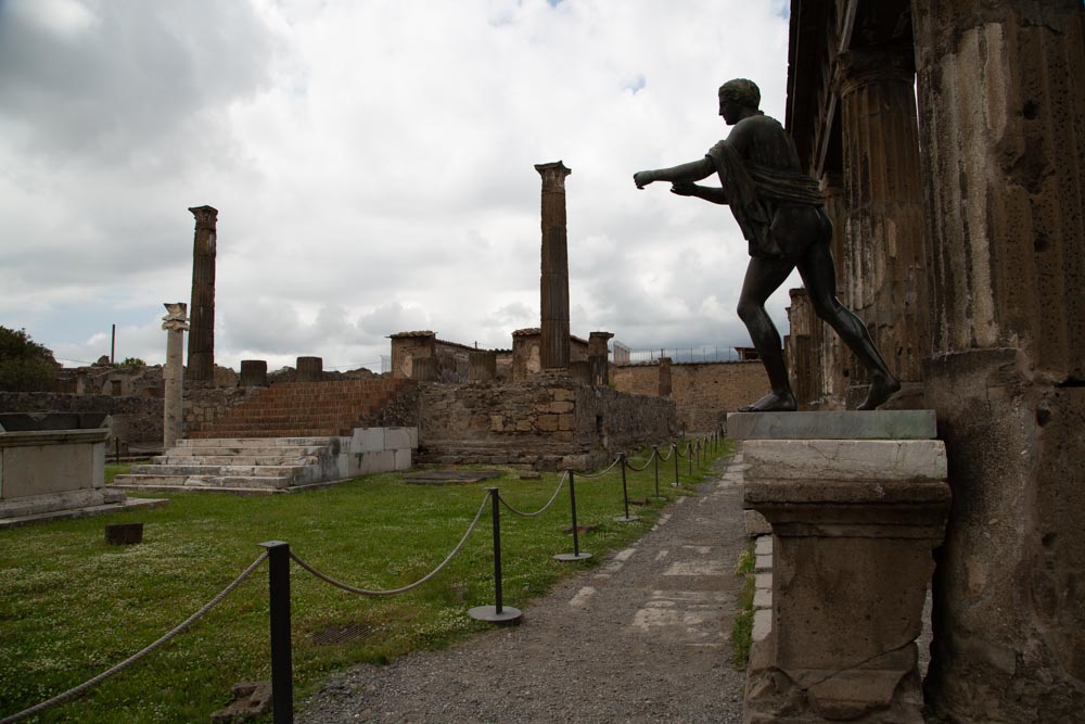 Italy, Pompeii, Roman Forum, Temple of Apollo, with the statue of Apollo High-Quality Images & Videos The MCA Collection