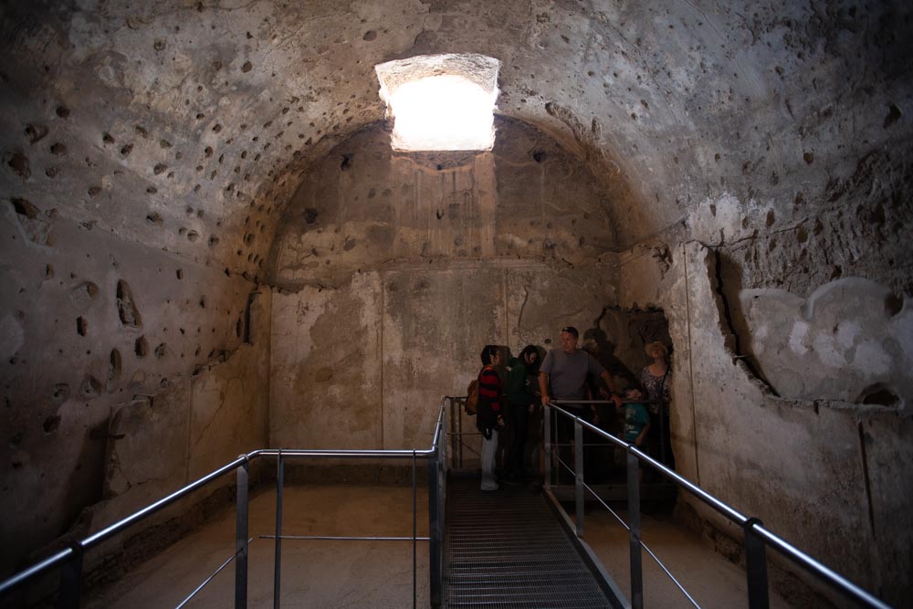 Italy, Pompeii, Stabian Baths, the Apodyterium in the men’s sector with three arches made of Opus Latericium High-Quality Images & Videos The MCA Collection