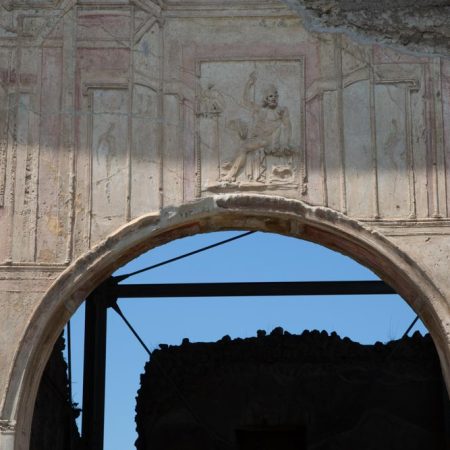 Italy, Pompeii, Stabian Baths, the Gymnasium, decorations in Polychrome stucco2