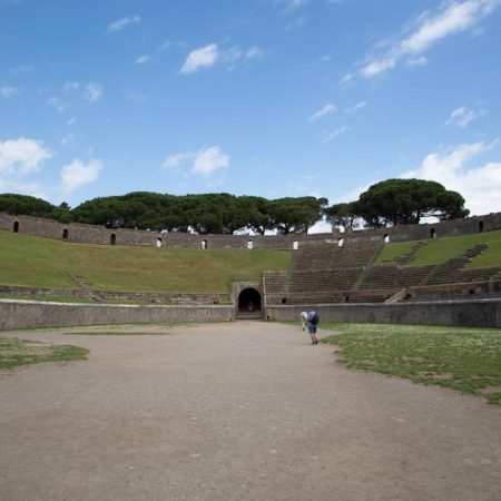Italy, Pompeii - Amphitheatre - view of the aerena